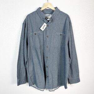 Duluth Trading Co NWT Mens Free Swingin' Flannel Relaxed Fit Shirt Blue XL
